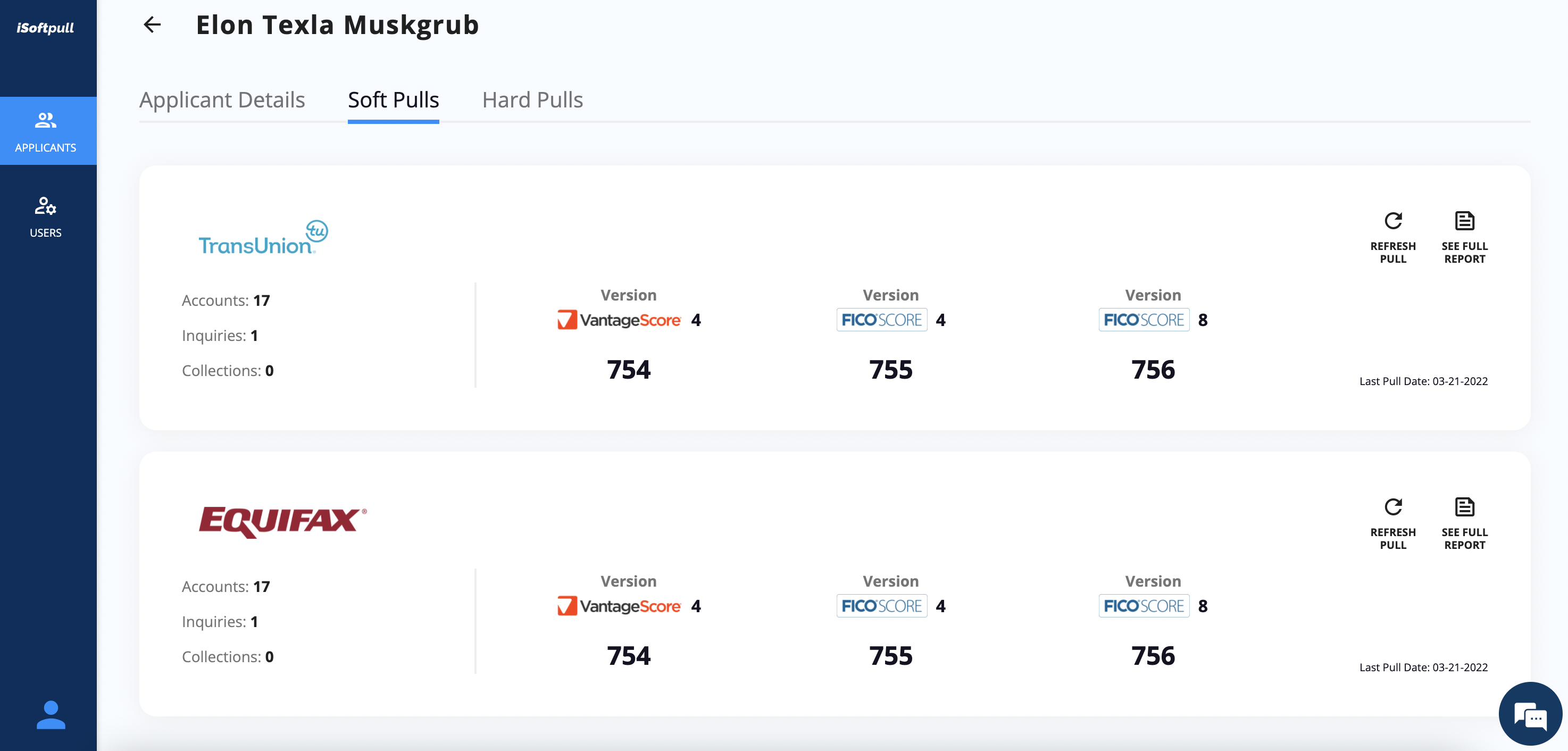 Credit Score and Account Summary iSoftpull Credit ReportingSoftware